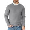 COOFANDY Mens Crew Neck Sweaters Long Sleeve Lightweight Knit Dress Pullover Sweaters(Grey)