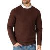 COOFANDY Men’s Crewneck Sweater Casual Dress Pullover Sweater Slim Fit Lightweight Long Sleeve Raglan Sweaters(Brown)