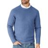 COOFANDY Men’s Crewneck Sweater Casual Dress Pullover Sweater Slim Fit Lightweight Long Sleeve Raglan Sweaters(Dark Blue)