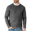 COOFANDY Men’s Crewneck Sweater Casual Dress Pullover Sweater Slim Fit Lightweight Long Sleeve Raglan Sweaters(Dark Grey)