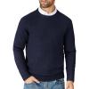 COOFANDY Men’s Crewneck Sweater Casual Dress Pullover Sweater Slim Fit Lightweight Long Sleeve Raglan Sweaters(Navy Blue)
