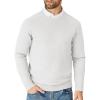 COOFANDY Men’s Crewneck Sweater Casual Dress Pullover Sweater Slim Fit Lightweight Long Sleeve Raglan Sweaters(White)