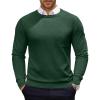COOFANDY Men’s Crewneck Sweater Casual Lightweight Knitted Pullover Sweater with Pocket(Dark Green)