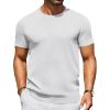 COOFANDY Men’s Crewneck Sweater Short Sleeve Casual Basic Tops Classic Fashion Knit Pullover Tees(White)