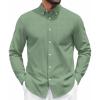 COOFANDY Mens Dress Shirts Wrinkle Free Long Sleeve Button Down Shirts Formal Business Shirt(Sage Green)