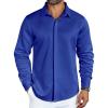 COOFANDY Mens Dress Shirts Wrinkle Free Long Sleeve Button Down Shirts Formal Business Shirt(Sapphire Blue)
