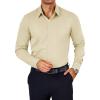 COOFANDY Mens Dress Shirts Wrinkle Free Long Sleeve Button Down Shirts Formal Business Shirt(Stone)