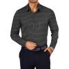COOFANDY Mens Dress Shirts Wrinkle Free Long Sleeve Button Down Shirts Formal Business Shirt(White Patterned Black)