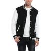 COOFANDY Men’s Fashion Varsity Jacket Causal Slim Fit Cotton Letterman Baseball Bomber Jackets(Black)