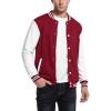 COOFANDY Men’s Fashion Varsity Jacket Causal Slim Fit Cotton Letterman Baseball Bomber Jackets(Burgundy)