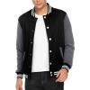 COOFANDY Men’s Fashion Varsity Jacket Causal Slim Fit Cotton Letterman Baseball Bomber Jackets(Dark Gray)