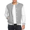 COOFANDY Men’s Fashion Varsity Jacket Causal Slim Fit Cotton Letterman Baseball Bomber Jackets(Gray)
