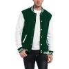 COOFANDY Men’s Fashion Varsity Jacket Causal Slim Fit Cotton Letterman Baseball Bomber Jackets(Green)