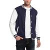COOFANDY Men’s Fashion Varsity Jacket Causal Slim Fit Cotton Letterman Baseball Bomber Jackets(Navy)