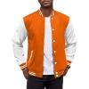 COOFANDY Men’s Fashion Varsity Jacket Causal Slim Fit Cotton Letterman Baseball Bomber Jackets(Orange)