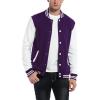COOFANDY Men’s Fashion Varsity Jacket Causal Slim Fit Cotton Letterman Baseball Bomber Jackets(Purple)