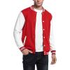 COOFANDY Men’s Fashion Varsity Jacket Causal Slim Fit Cotton Letterman Baseball Bomber Jackets(Red)