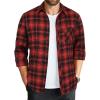 COOFANDY Men’s Flannel Plaid Shirts Long Sleeve Button Down Shirts Casual Fall Shirt Jacket(Red/Black)