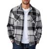 COOFANDY Mens Flannel Shirt Casual Button Down Shirts for Men Plaid Shacket Long Sleeve Casual Wear Black