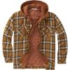 COOFANDY Men’s Flannel Shirt Jacket Warm Quilted Lined Hooded Long Sleeve Plaid Shirt Jackets(Light Brown Plaid)