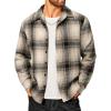 COOFANDY Men’s Flannel Shirts Casual Button Down Plaid Shirt Jacket Long Sleeve Fleece Shacket(Black&beige Plaid)