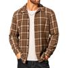 COOFANDY Men’s Flannel Shirts Casual Button Down Plaid Shirt Jacket Long Sleeve Fleece Shacket(Brown&white Plaid)