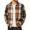 COOFANDY Men’s Flannel Shirts Casual Button Down Plaid Shirt Jacket Long Sleeve Fleece Shacket(Yellow&grey Plaid)