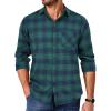 COOFANDY Mens Flannel Shirts Long Sleeve Lightweight Plaid Shirt Casual Button Down Shirts Jacket(Green & Blue)