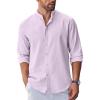 COOFANDY Mens Flannel Shirts Long Sleeve Lightweight Plaid Shirt Casual Button Down Shirts Jacket(Light Purple)