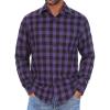COOFANDY Mens Flannel Shirts Long Sleeve Lightweight Plaid Shirt Casual Button Down Shirts Jacket(Purple Buffalo Plaid)
