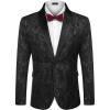 COOFANDY Mens Floral Tuxedo Jacket Paisley Shawl Lapel Suit Blazer Jacket for Dinner,Prom,Wedding(Black)