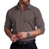 COOFANDY Men’s Formal Dress Shirt Hidden Button Front Wrinkle Free Shirt Regular Fit Stretch Business Casual Shirts(Coffee)