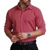 COOFANDY Men’s Formal Dress Shirt Hidden Button Front Wrinkle Free Shirt Regular Fit Stretch Business Casual Shirts(Dusty Red)