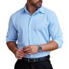 COOFANDY Men’s Formal Dress Shirt Hidden Button Front Wrinkle Free Shirt Regular Fit Stretch Business Casual Shirts(Light Blue)