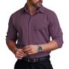 COOFANDY Men’s Formal Dress Shirt Hidden Button Front Wrinkle Free Shirt Regular Fit Stretch Business Casual Shirts(Purple)