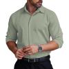 COOFANDY Men’s Formal Dress Shirt Hidden Button Front Wrinkle Free Shirt Regular Fit Stretch Business Casual Shirts(Sage Green)
