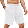 COOFANDY Men’s Gym Workout Shorts 7 Inch Stretch Athletic Shorts Lightweight Running Training Short Pants with Pockets(White (1 Pack of 1))