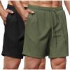 COOFANDY Men’s Gym Workout Shorts 8 Inch Quick Dry Athletic Shorts Lightweight Drawstring Running Shorts(Black / Army Green)