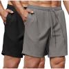 COOFANDY Men’s Gym Workout Shorts 8 Inch Quick Dry Athletic Shorts Lightweight Drawstring Running Shorts(Black / Deep Grey)