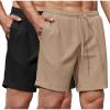 COOFANDY Men’s Gym Workout Shorts 8 Inch Quick Dry Athletic Shorts Lightweight Drawstring Running Shorts(Black / Khaki)