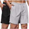 COOFANDY Men’s Gym Workout Shorts 8 Inch Quick Dry Athletic Shorts Lightweight Drawstring Running Shorts(Black / Light Grey)