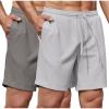 COOFANDY Men’s Gym Workout Shorts 8 Inch Quick Dry Athletic Shorts Lightweight Drawstring Running Shorts(Deep Grey / Light Grey)