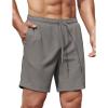 COOFANDY Men’s Gym Workout Shorts 8 Inch Quick Dry Athletic Shorts Lightweight Drawstring Running Shorts(Deep Grey)