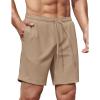 COOFANDY Men’s Gym Workout Shorts 8 Inch Quick Dry Athletic Shorts Lightweight Drawstring Running Shorts(Khaki)