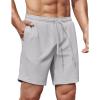 COOFANDY Men’s Gym Workout Shorts 8 Inch Quick Dry Athletic Shorts Lightweight Drawstring Running Shorts(Light Grey)