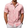 COOFANDY Mens Hawaiian Shirt Short Sleeve Button Down Shirts Tropical Floral Summer Beach Shirts(Pink)