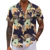 COOFANDY Mens Hawaiian Shirt Short Sleeve Button Down Shirts Tropical Floral Summer Beach Shirts(Tropical Print)