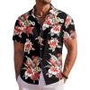 COOFANDY Men’s Hawaiian Shirt Short Sleeve Floral Button Down Shirts Tropical Holiday Beach Shirts(Black – Flower)