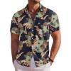 COOFANDY Men’s Hawaiian Shirt Short Sleeve Floral Button Down Shirts Tropical Holiday Beach Shirts(Navy – Abstract Print)