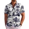 COOFANDY Men’s Hawaiian Shirt Short Sleeve Floral Button Down Shirts Tropical Holiday Beach Shirts(Navy – Palm Tree)